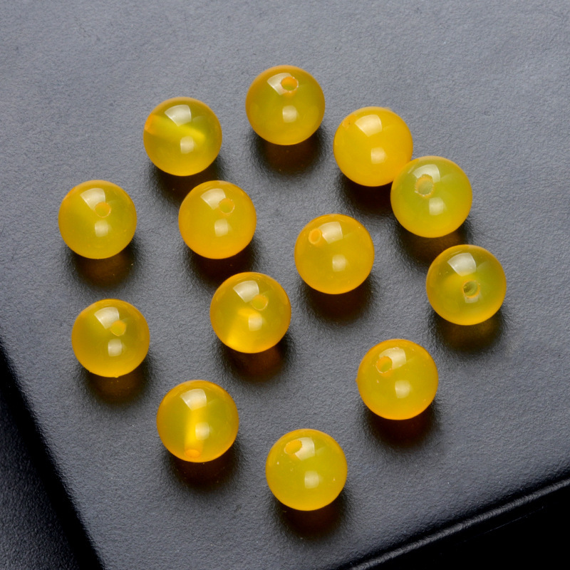 6mm half hole beads natural crystal agate half hole round beads scattered beads DIY