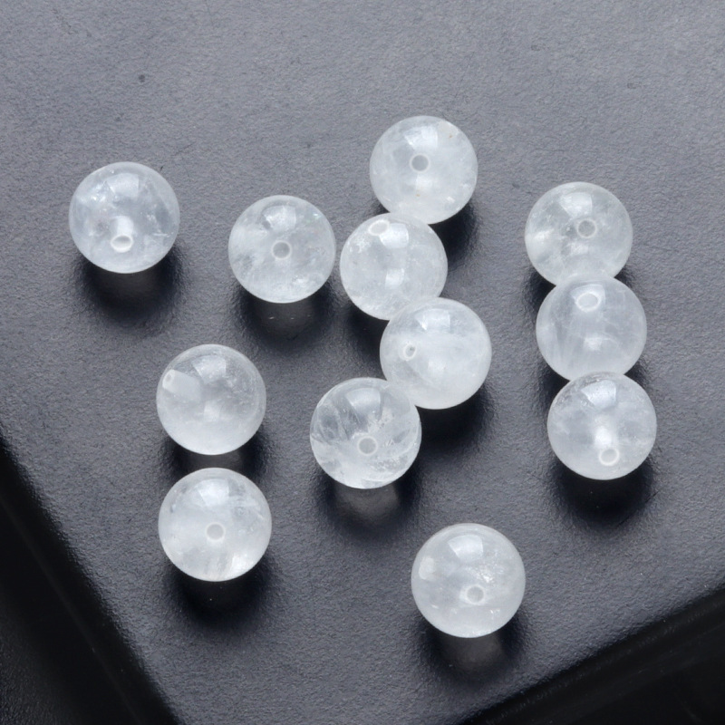 6mm half hole beads natural crystal agate half hole round beads scattered beads DIY
