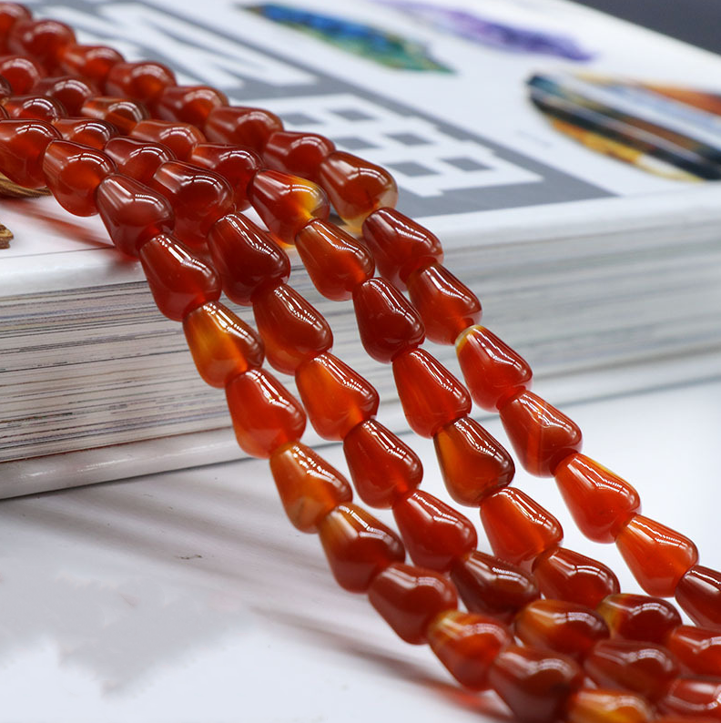 Natural crystal agate semi-precious stone 7*9 water drop beads DIY