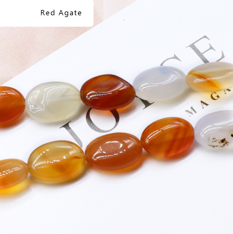 Agate crystal semi-precious stone 10*14mm oval egg-shaped beads DIY