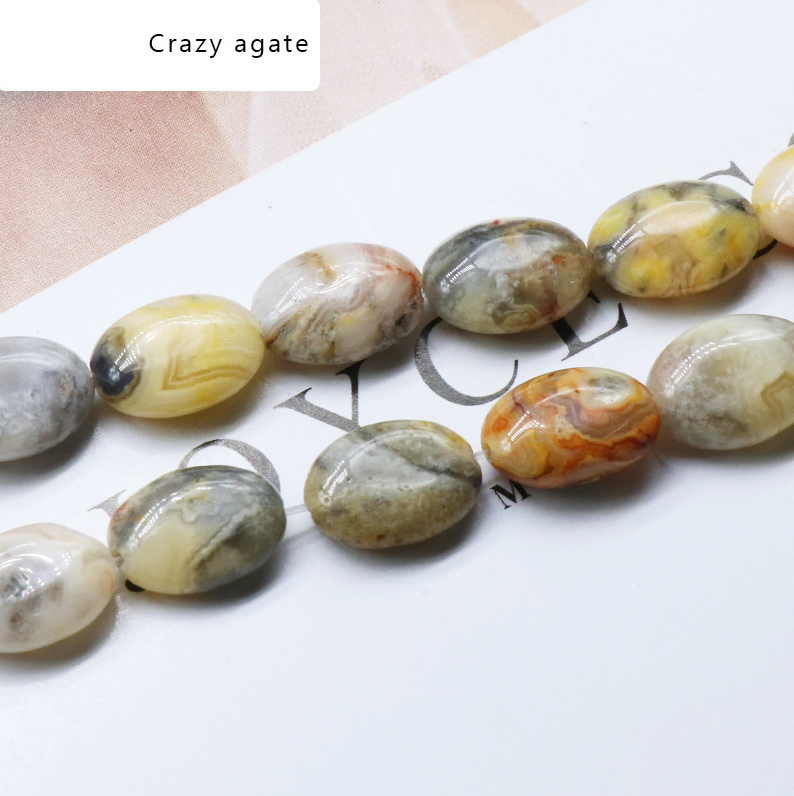 Agate crystal semi-precious stone 10*14mm oval egg-shaped beads DIY