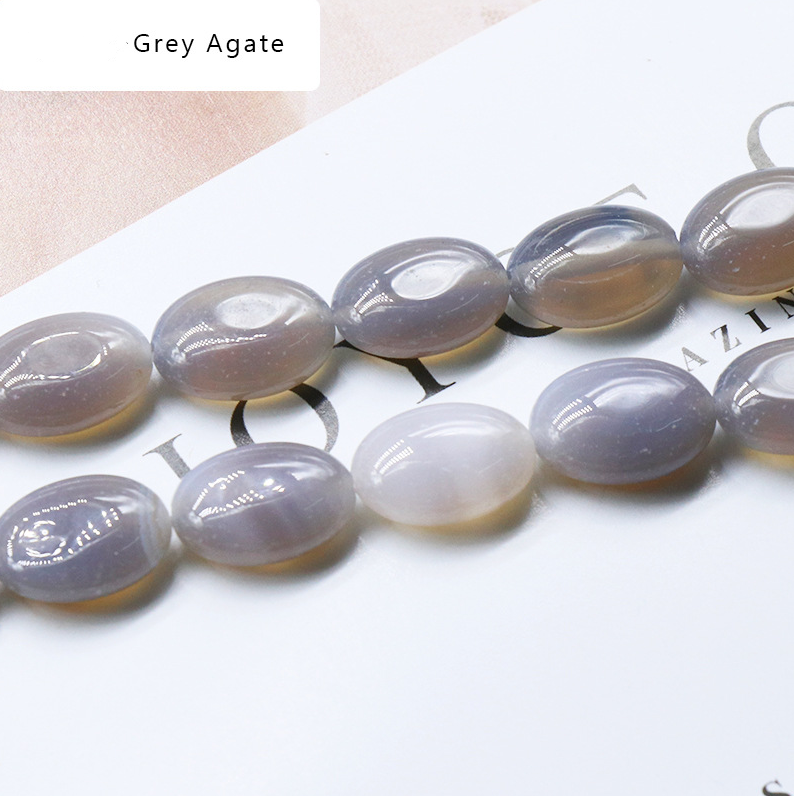 Agate crystal semi-precious stone 10*14mm oval egg-shaped beads DIY