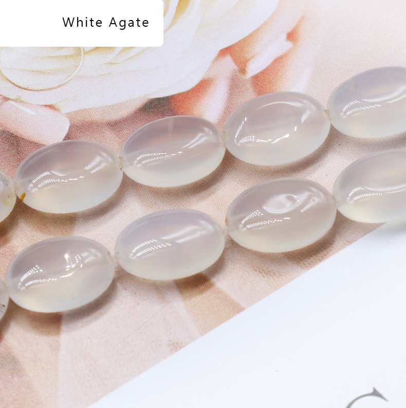Agate crystal semi-precious stone 10*14mm oval egg-shaped beads DIY