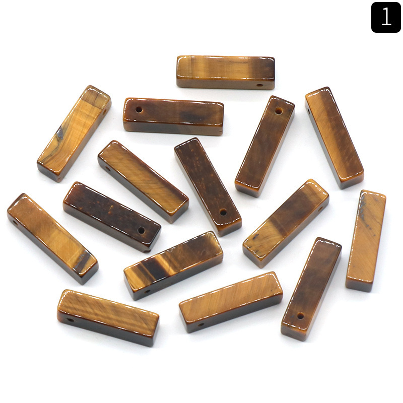 Natural rectangular pendant three-dimensional square necklace pendant DIY stone pendant jewelry