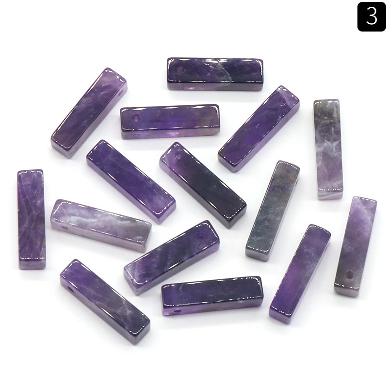 Natural rectangular pendant three-dimensional square necklace pendant DIY stone pendant jewelry