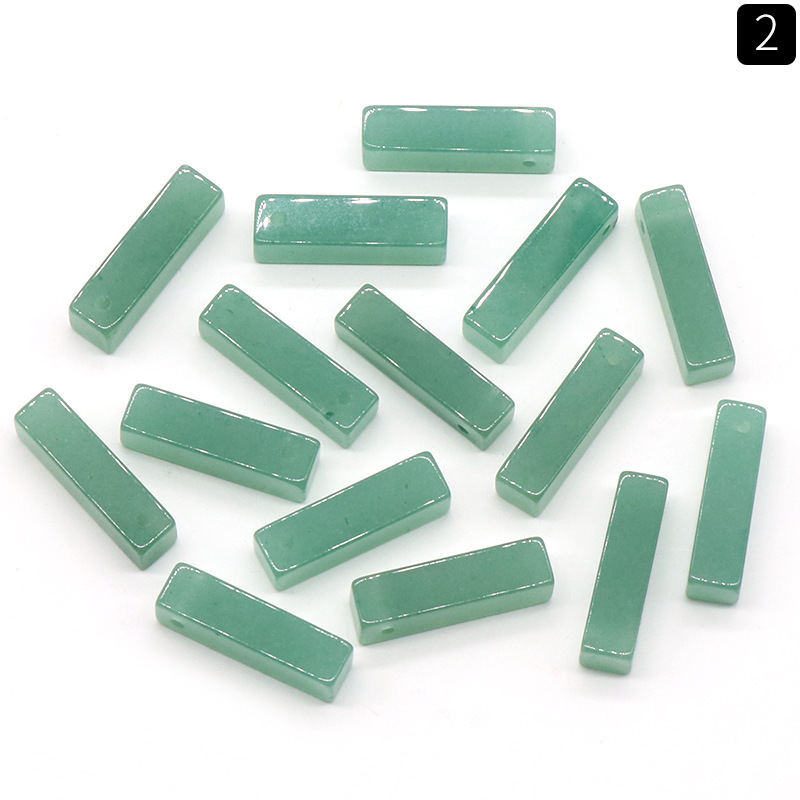 Natural rectangular pendant three-dimensional square necklace pendant DIY stone pendant jewelry
