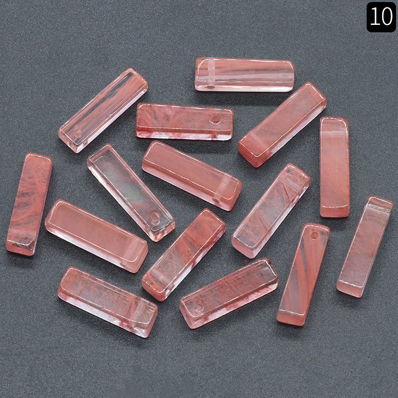 Natural rectangular pendant three-dimensional square necklace pendant DIY stone pendant jewelry