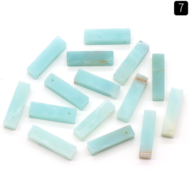 Natural rectangular pendant three-dimensional square necklace pendant DIY stone pendant jewelry