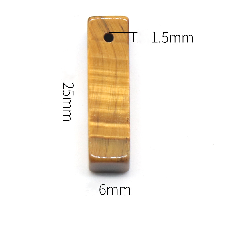 Natural rectangular pendant three-dimensional square necklace pendant DIY stone pendant jewelry