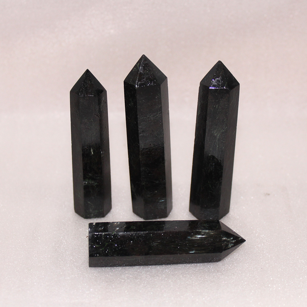 Natural crystal fireworks stone crystal column crystal raw stone polished single pointed hexagonal column