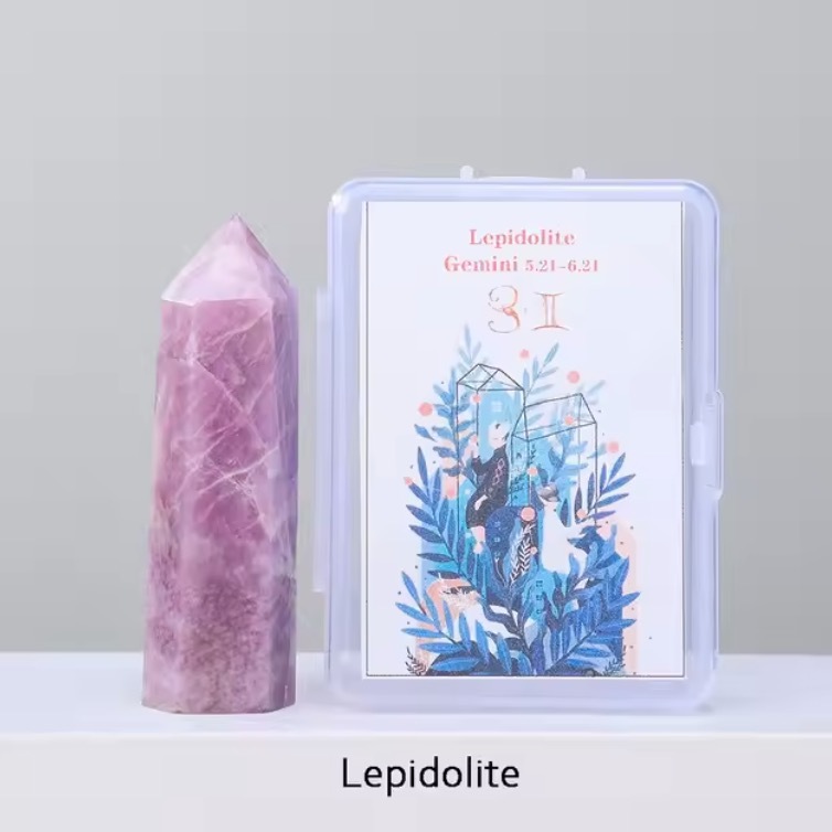 Natural crystal twelve constellations six-sided single-pointed crystal column