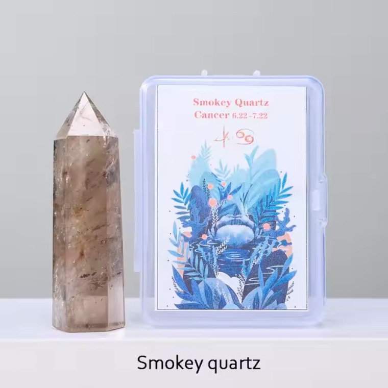 Natural crystal twelve constellations six-sided single-pointed crystal column