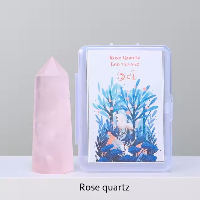 Natural crystal twelve constellations six-sided single-pointed crystal column