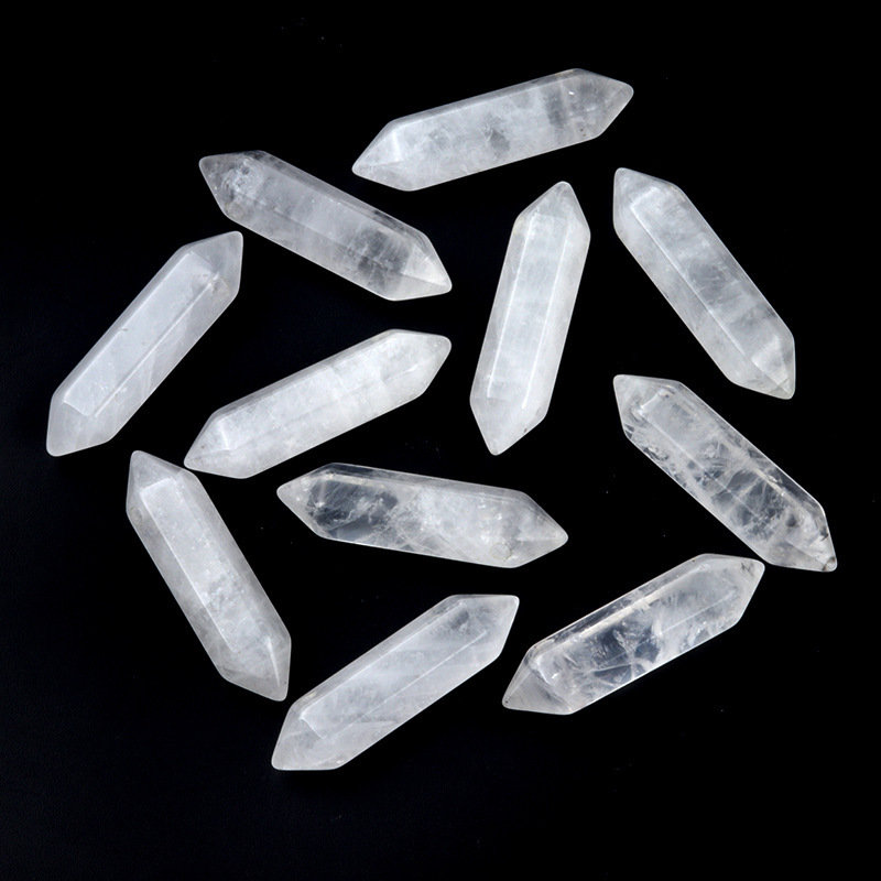 10×40mm double-pointed punched hexagonal column pendant DIY necklace material