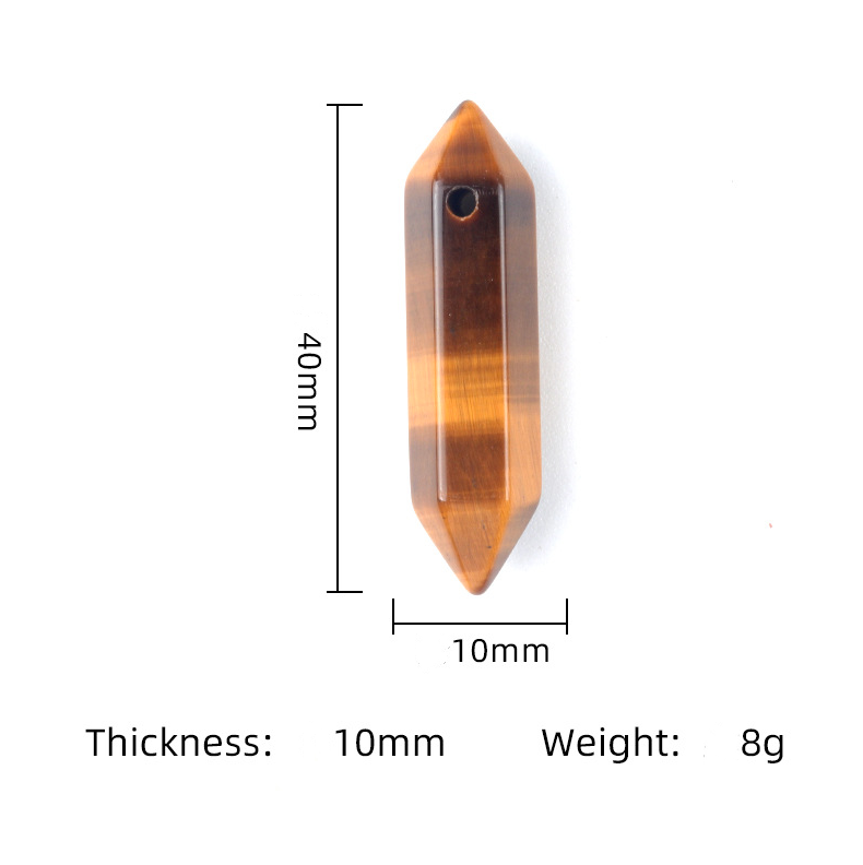 10×40mm double-pointed punched hexagonal column pendant DIY necklace material