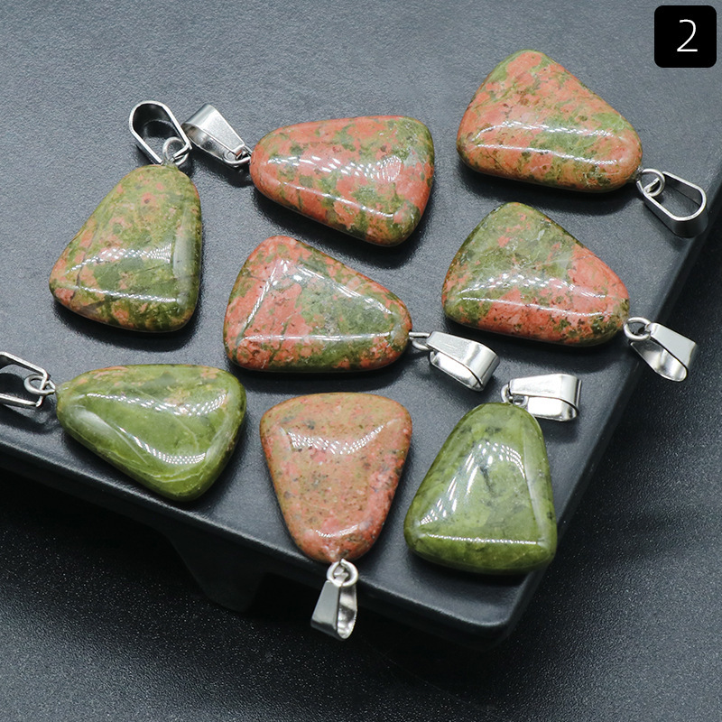 20mm trapezoidal pendant natural crystal semi-precious stone geometric pendant