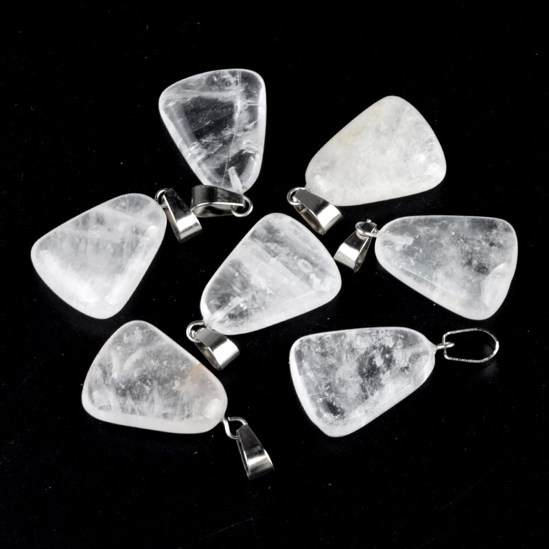 20mm trapezoidal pendant natural crystal semi-precious stone geometric pendant