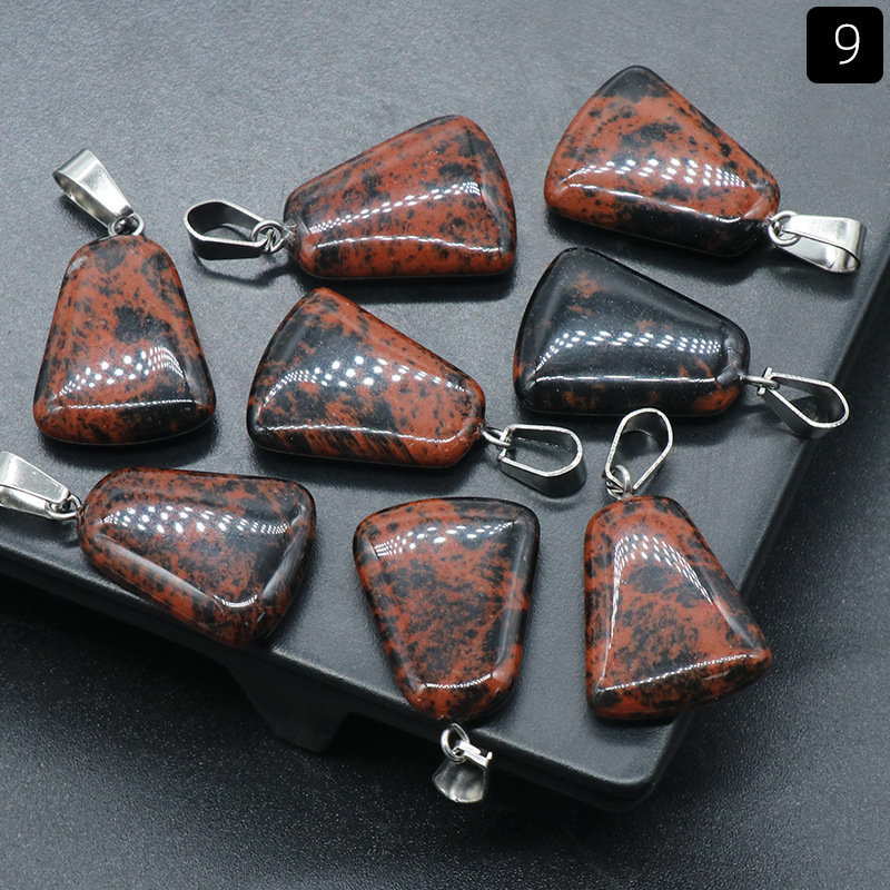 20mm trapezoidal pendant natural crystal semi-precious stone geometric pendant