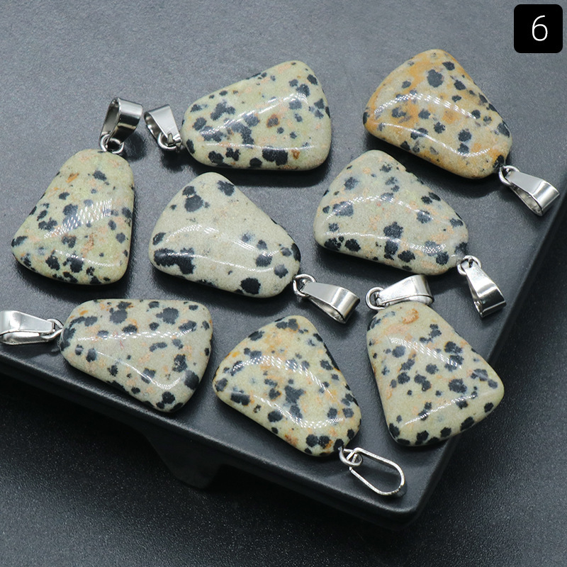 20mm trapezoidal pendant natural crystal semi-precious stone geometric pendant