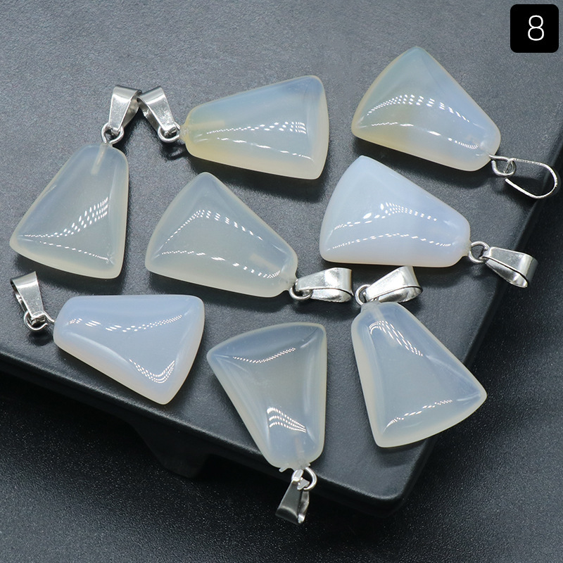 20mm trapezoidal pendant natural crystal semi-precious stone geometric pendant