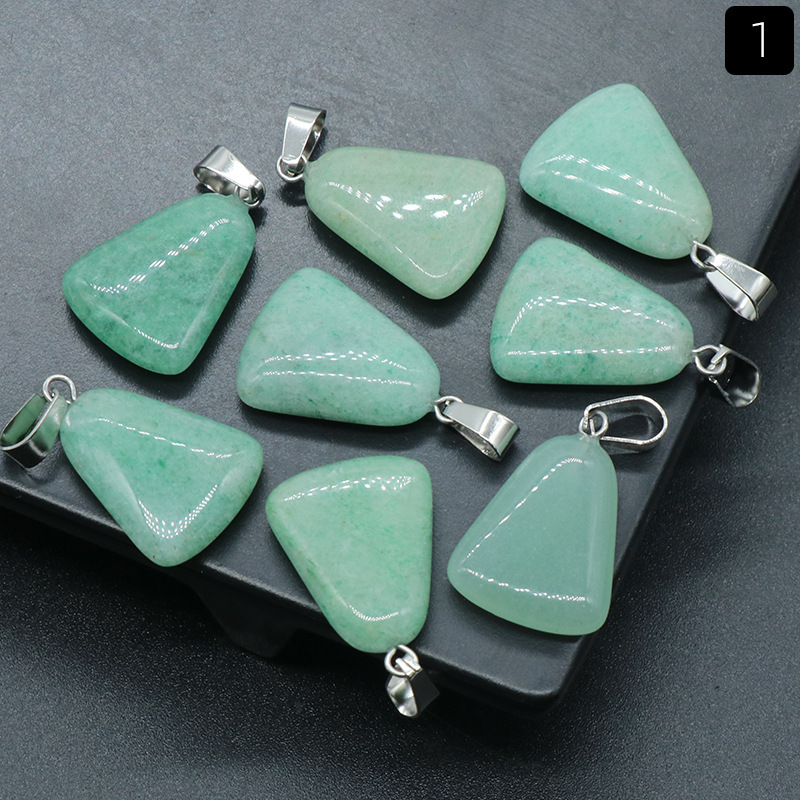 20mm trapezoidal pendant natural crystal semi-precious stone geometric pendant