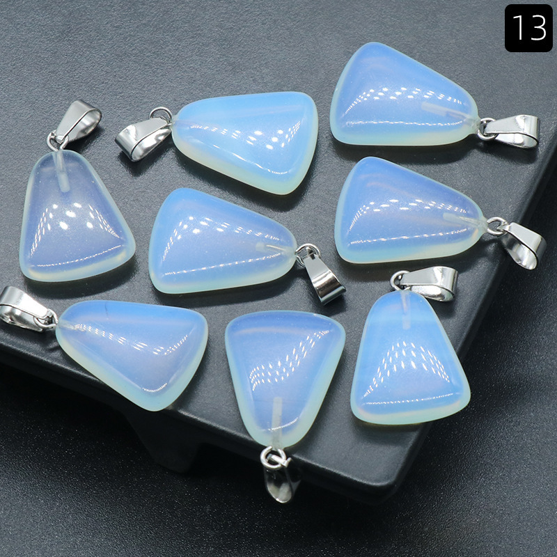 20mm trapezoidal pendant natural crystal semi-precious stone geometric pendant