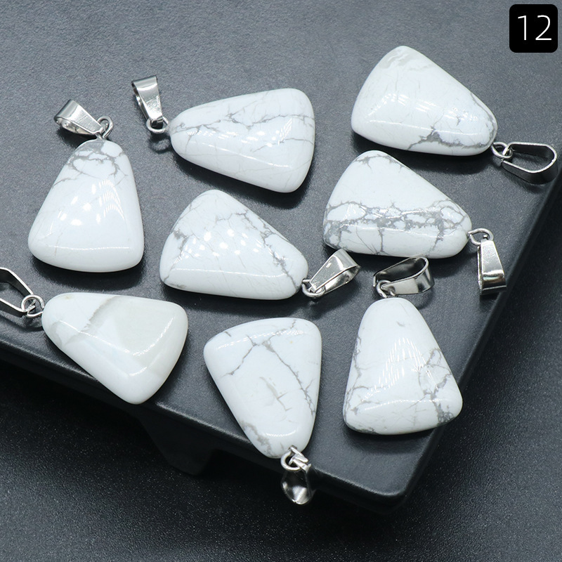 20mm trapezoidal pendant natural crystal semi-precious stone geometric pendant