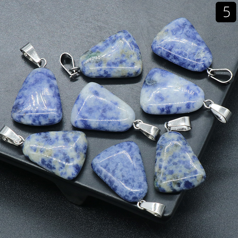 20mm trapezoidal pendant natural crystal semi-precious stone geometric pendant