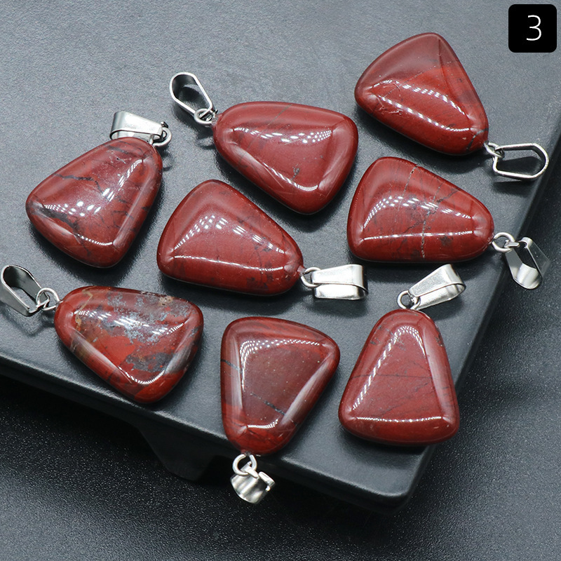 20mm trapezoidal pendant natural crystal semi-precious stone geometric pendant