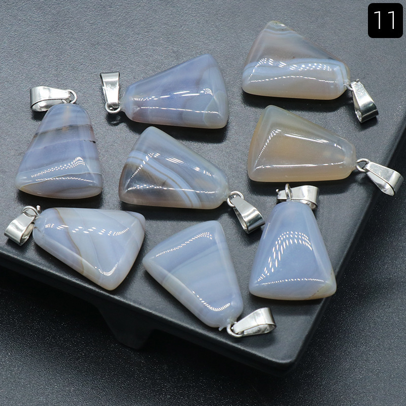 20mm trapezoidal pendant natural crystal semi-precious stone geometric pendant