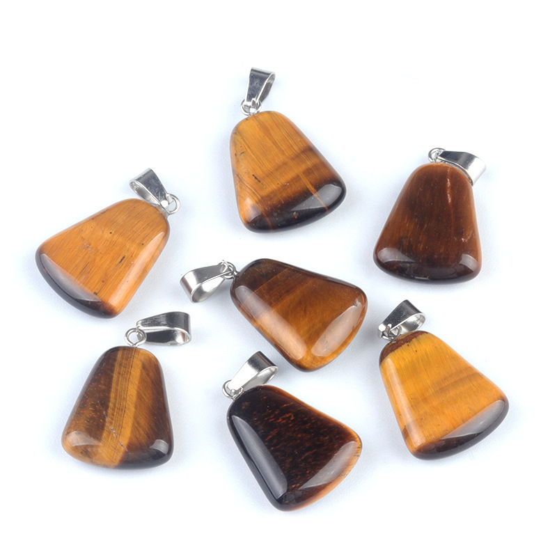 20mm trapezoidal pendant natural crystal semi-precious stone geometric pendant