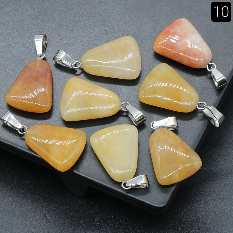 20mm trapezoidal pendant natural crystal semi-precious stone geometric pendant