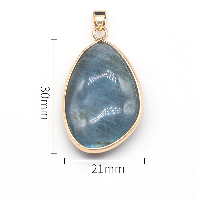 Labradorite natural labradorite bezel pendant irregular gray moonstone blue flash necklace