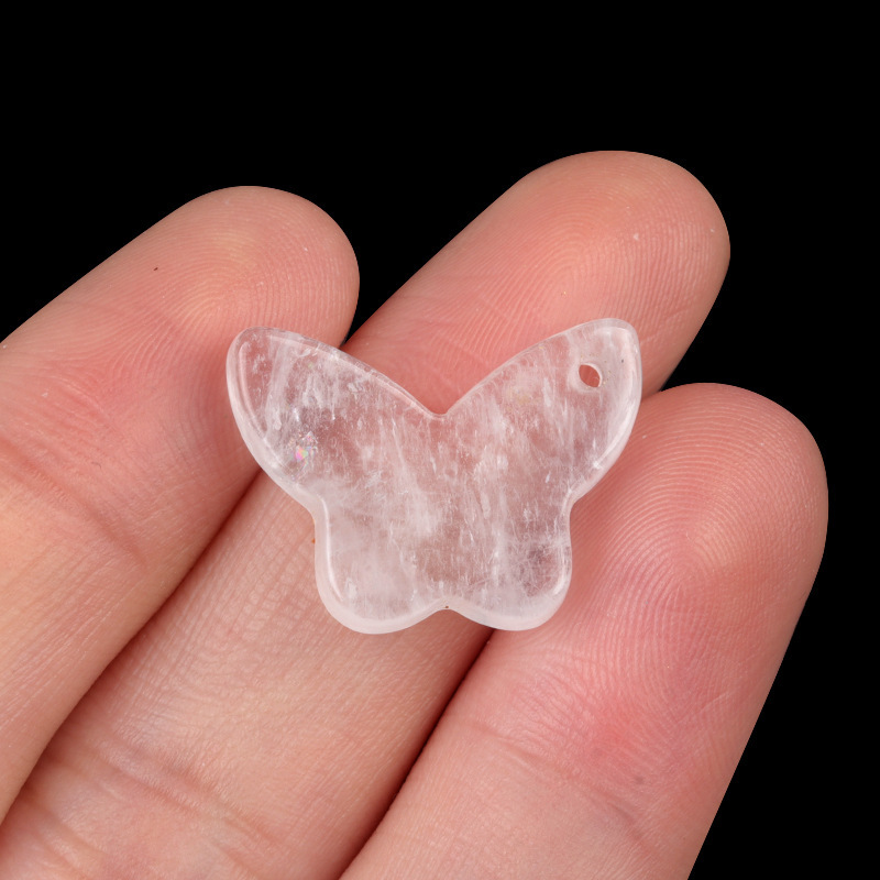 Natural crystal agate butterfly pendant DIY natural stone butterfly bracelet necklace pendant jewelry accessories