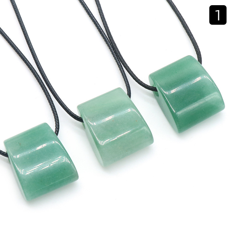 Natural agate crystal stone axe-shaped large hole pendant exaggerated ethnic style jewelry necklace
