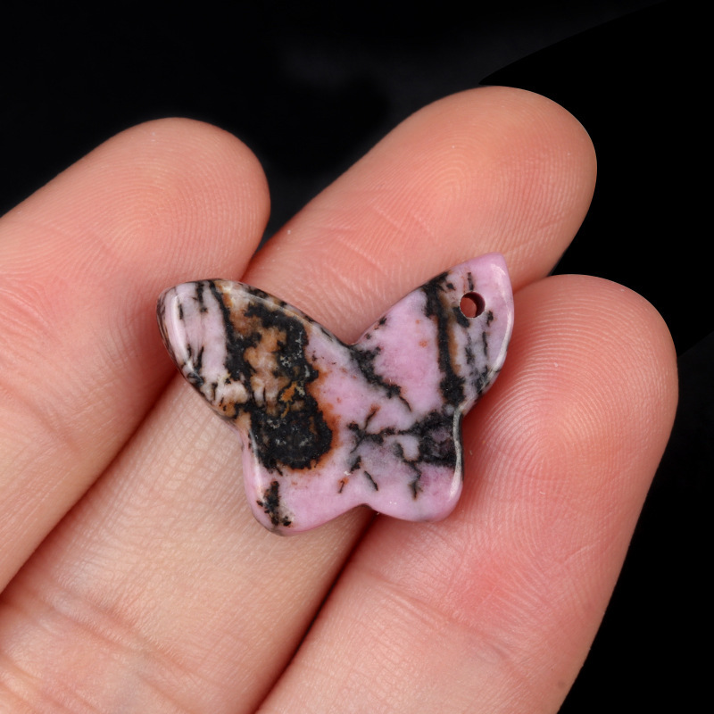Natural crystal agate butterfly pendant DIY natural stone butterfly bracelet necklace pendant jewelry accessories