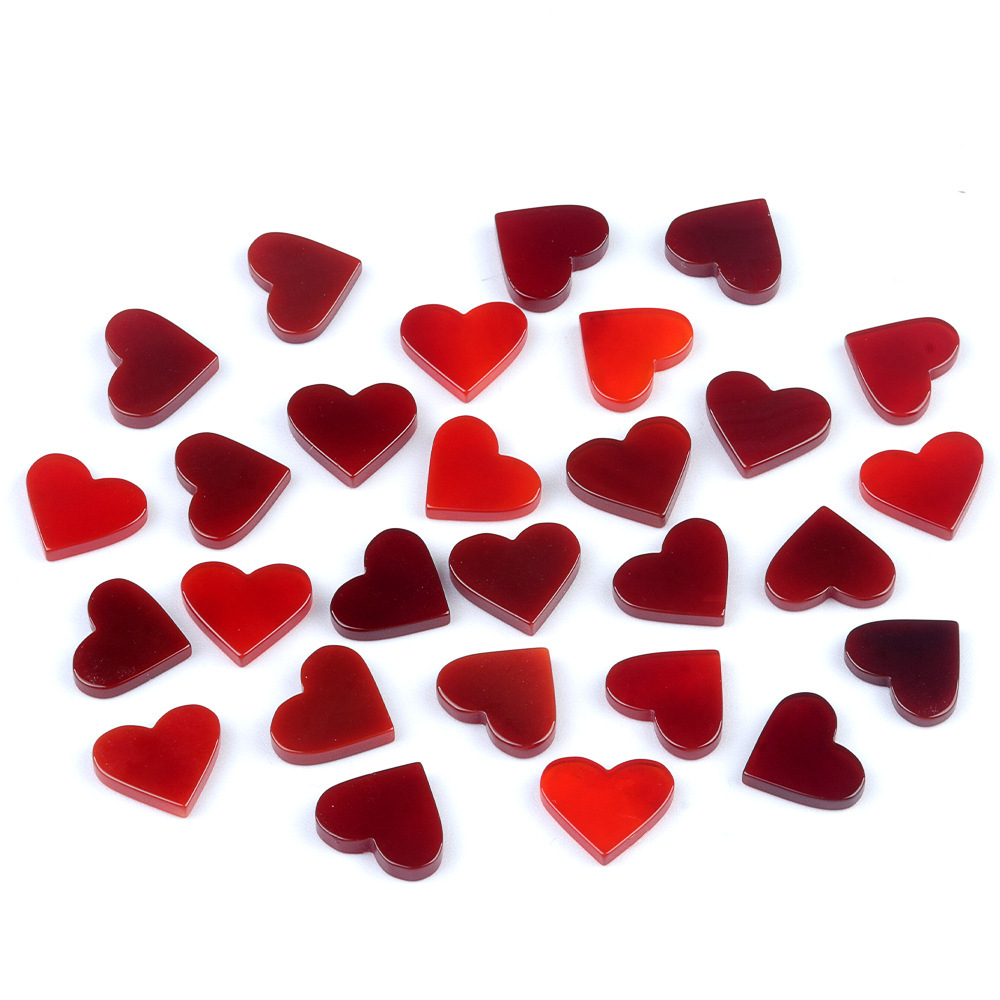 Special price natural red agate double flat love bare stone DIY jewelry accessories inlaid pendant necklace material