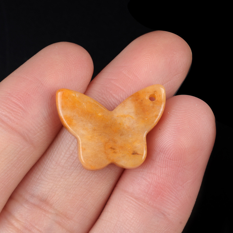 Natural crystal agate butterfly pendant DIY natural stone butterfly bracelet necklace pendant jewelry accessories
