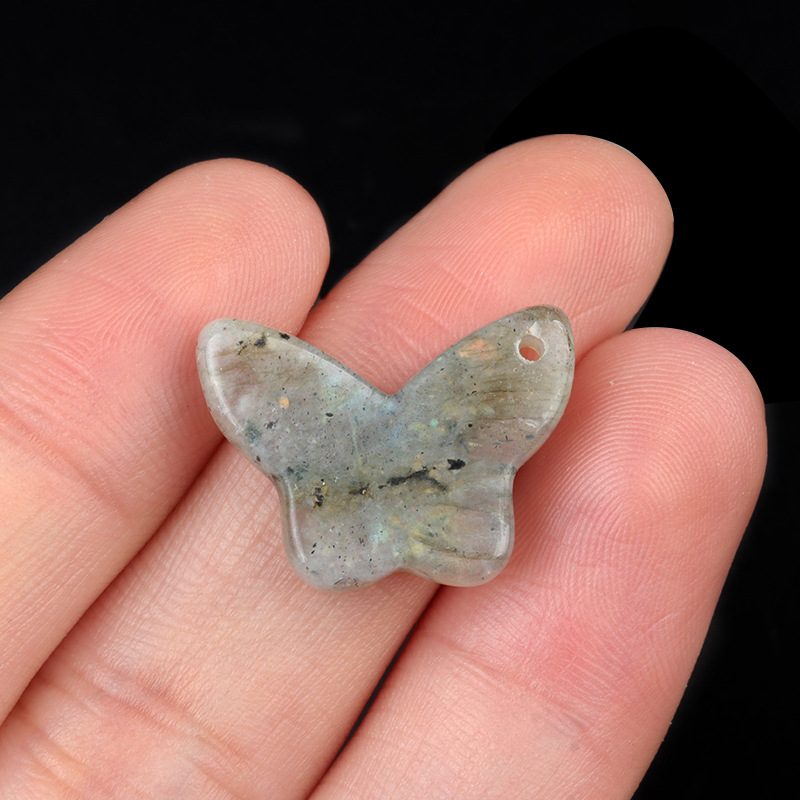 Natural crystal agate butterfly pendant DIY natural stone butterfly bracelet necklace pendant jewelry accessories