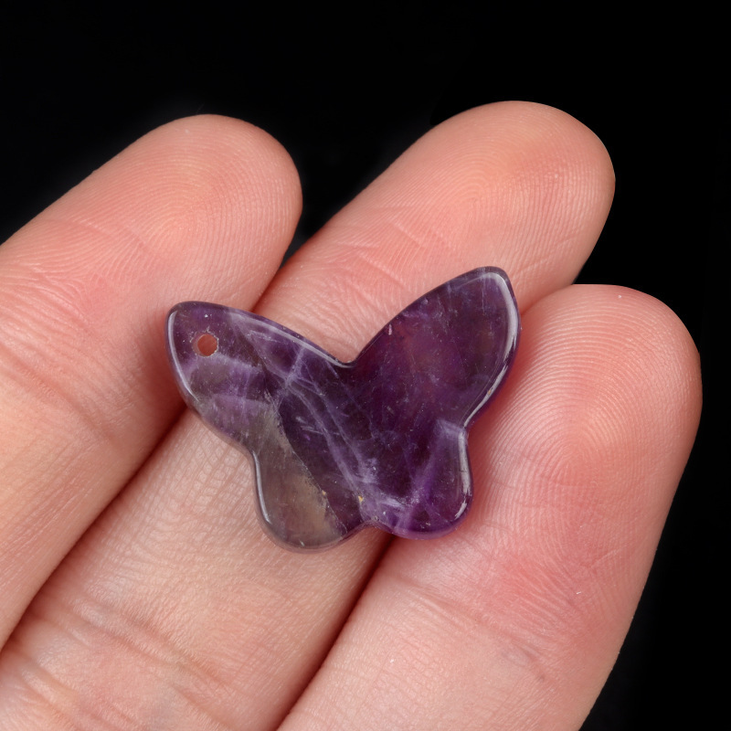 Natural crystal agate butterfly pendant DIY natural stone butterfly bracelet necklace pendant jewelry accessories