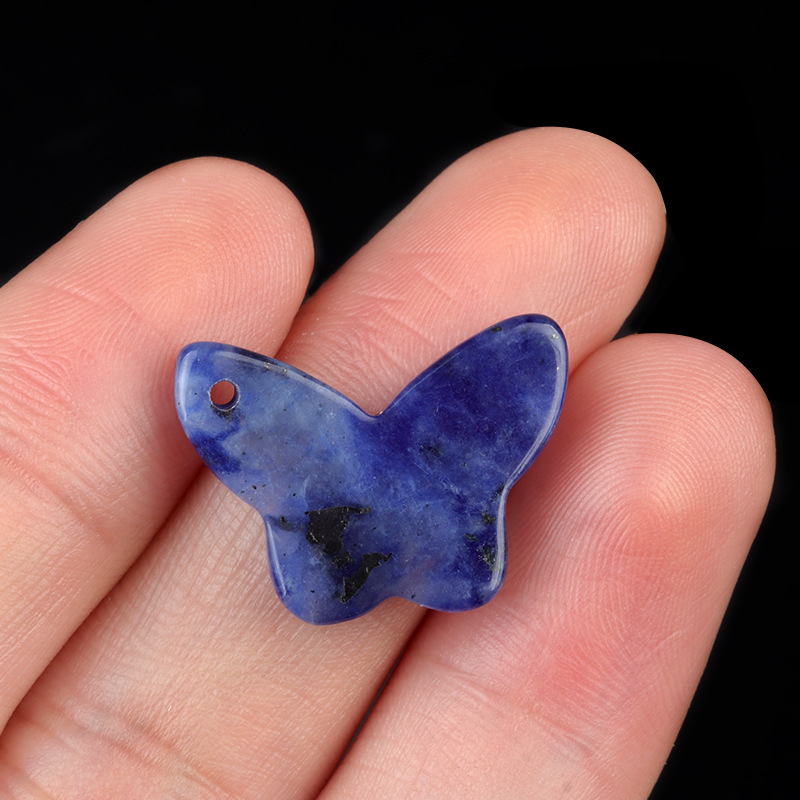 Natural crystal agate butterfly pendant DIY natural stone butterfly bracelet necklace pendant jewelry accessories