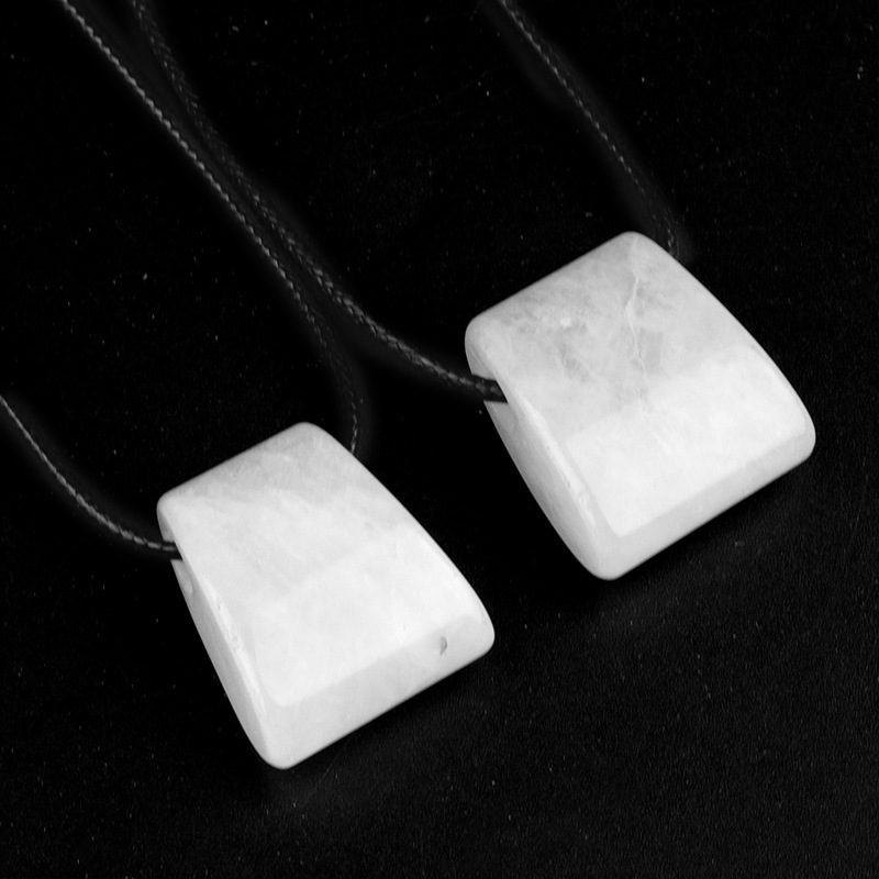 Natural agate crystal stone axe-shaped large hole pendant exaggerated ethnic style jewelry necklace