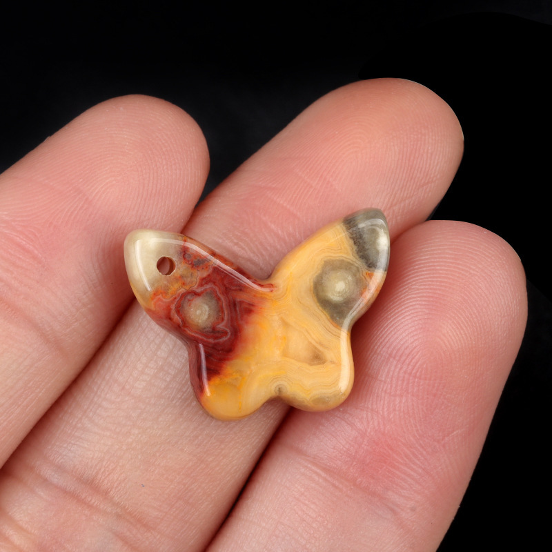 Natural crystal agate butterfly pendant DIY natural stone butterfly bracelet necklace pendant jewelry accessories