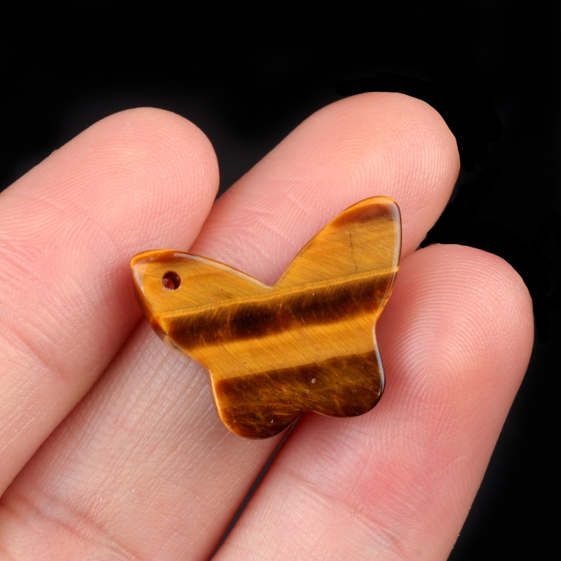 Natural crystal agate butterfly pendant DIY natural stone butterfly bracelet necklace pendant jewelry accessories