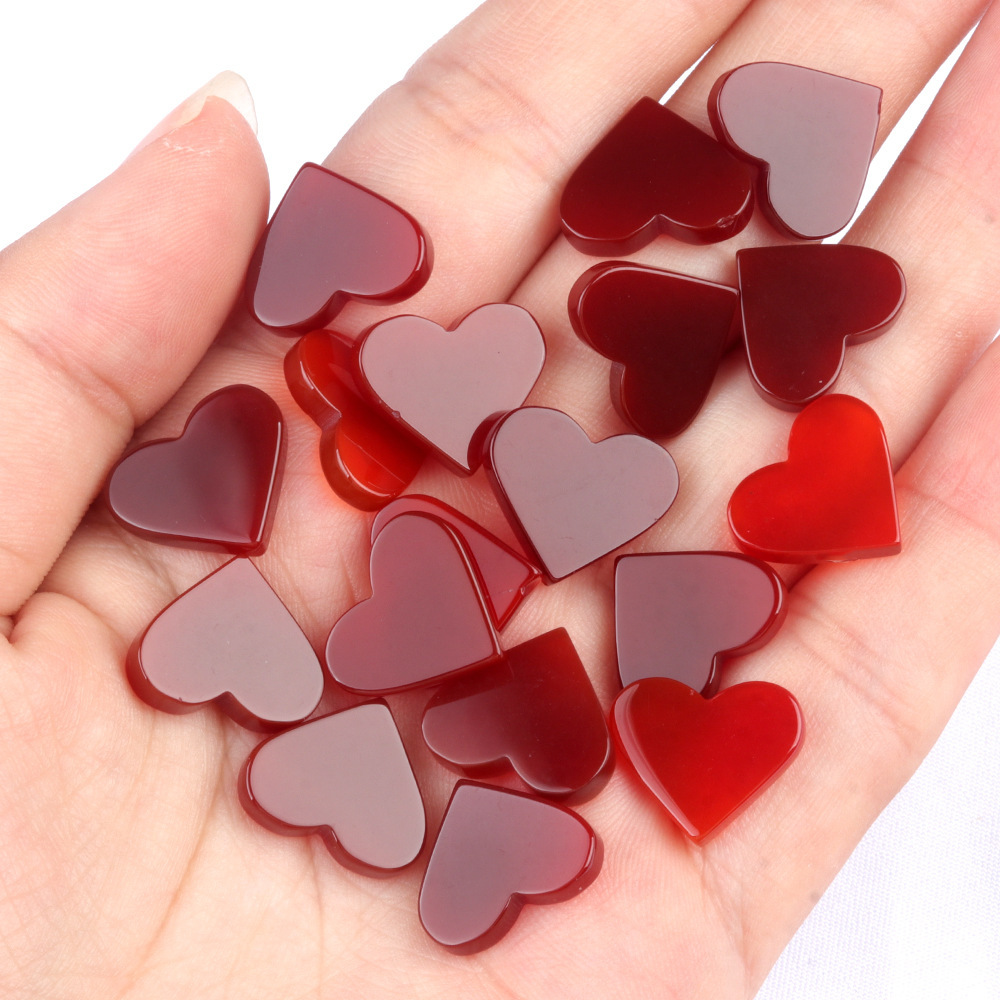 Special price natural red agate double flat love bare stone DIY jewelry accessories inlaid pendant necklace material