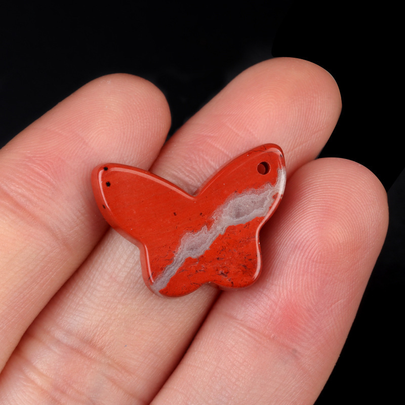 Natural crystal agate butterfly pendant DIY natural stone butterfly bracelet necklace pendant jewelry accessories