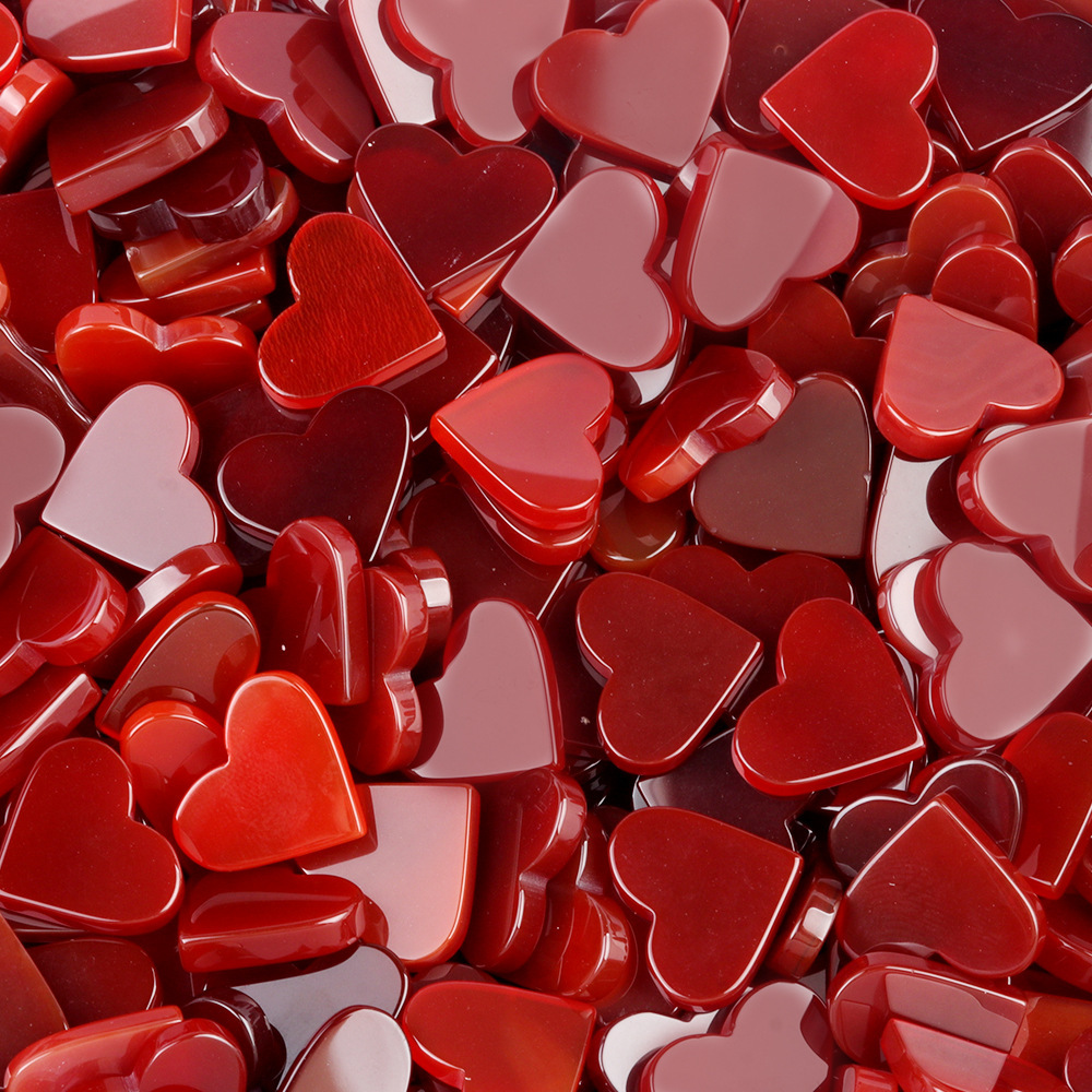 Special price natural red agate double flat love bare stone DIY jewelry accessories inlaid pendant necklace material