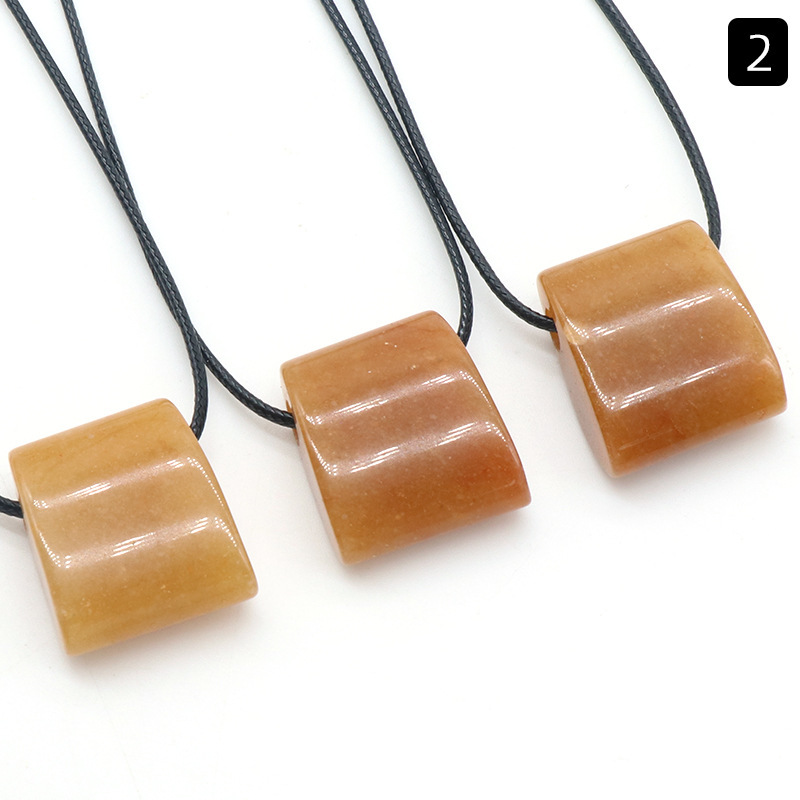 Natural agate crystal stone axe-shaped large hole pendant exaggerated ethnic style jewelry necklace