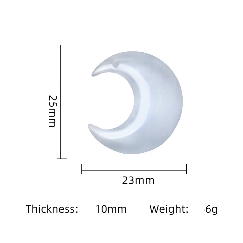 Cat's eye stone white moonlight moon pendant cat's eye moon pendant DIY braided necklace clavicle chain material