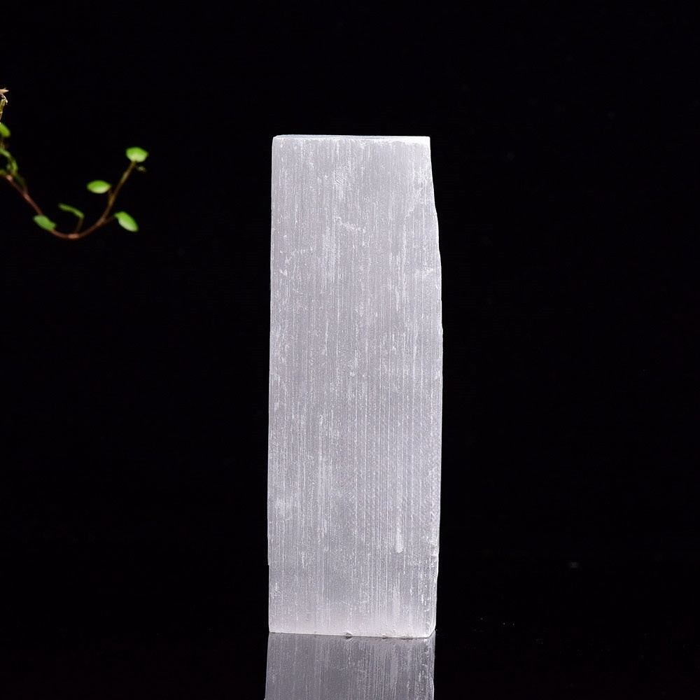 Natural crystal raw stone nitrite gypsum slate demagnetization charging rod energy stone ornaments